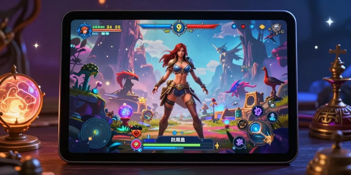 A captivating female protagonist porn games scene showing a strong female character in a magical realm, engaging with interactive gameplay elements.