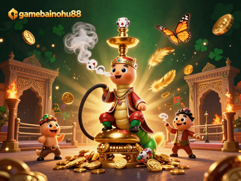 Play exciting games at gamebainohu88 with a vibrant cartoon illustration showcasing unique casino elements.