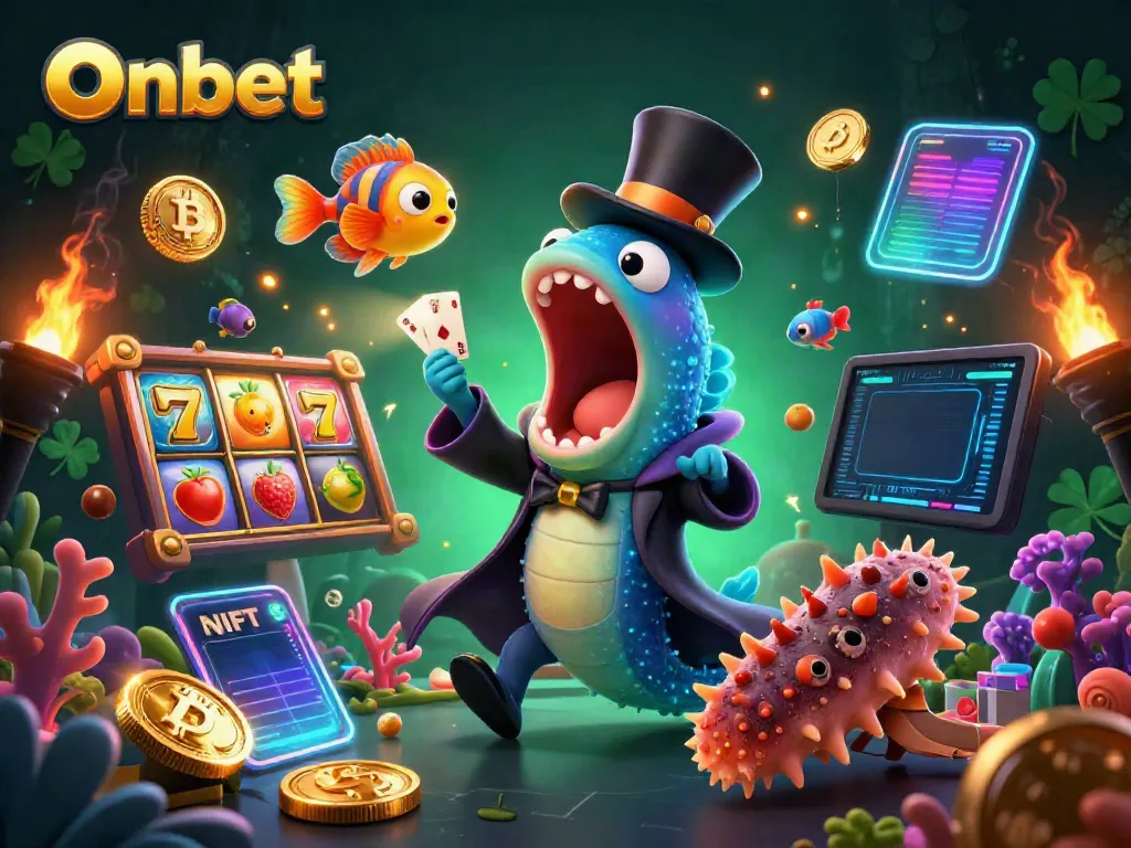Onbet showcases an exciting underwater magic act with casino-themed elements, engaging players in the thrill of gaming.