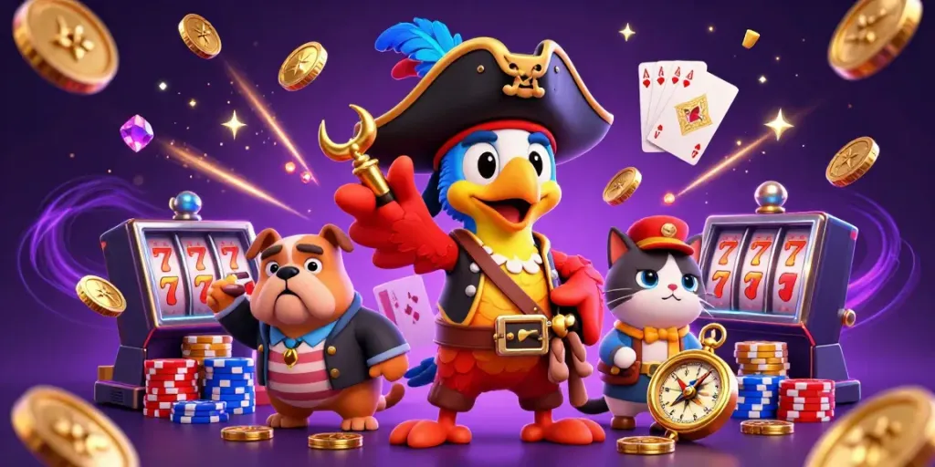 Experience winning excitement at situs toto with a vibrant 3D pirate-themed casino scene full of energy.