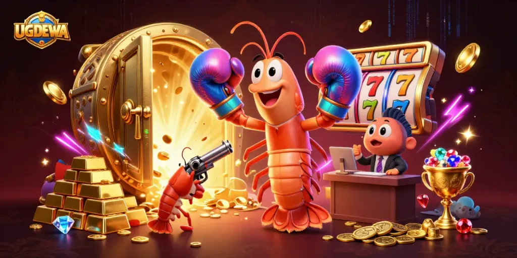 Engage with UGDEWA's thrilling slot experience featuring dynamic characters and dazzling casino elements.