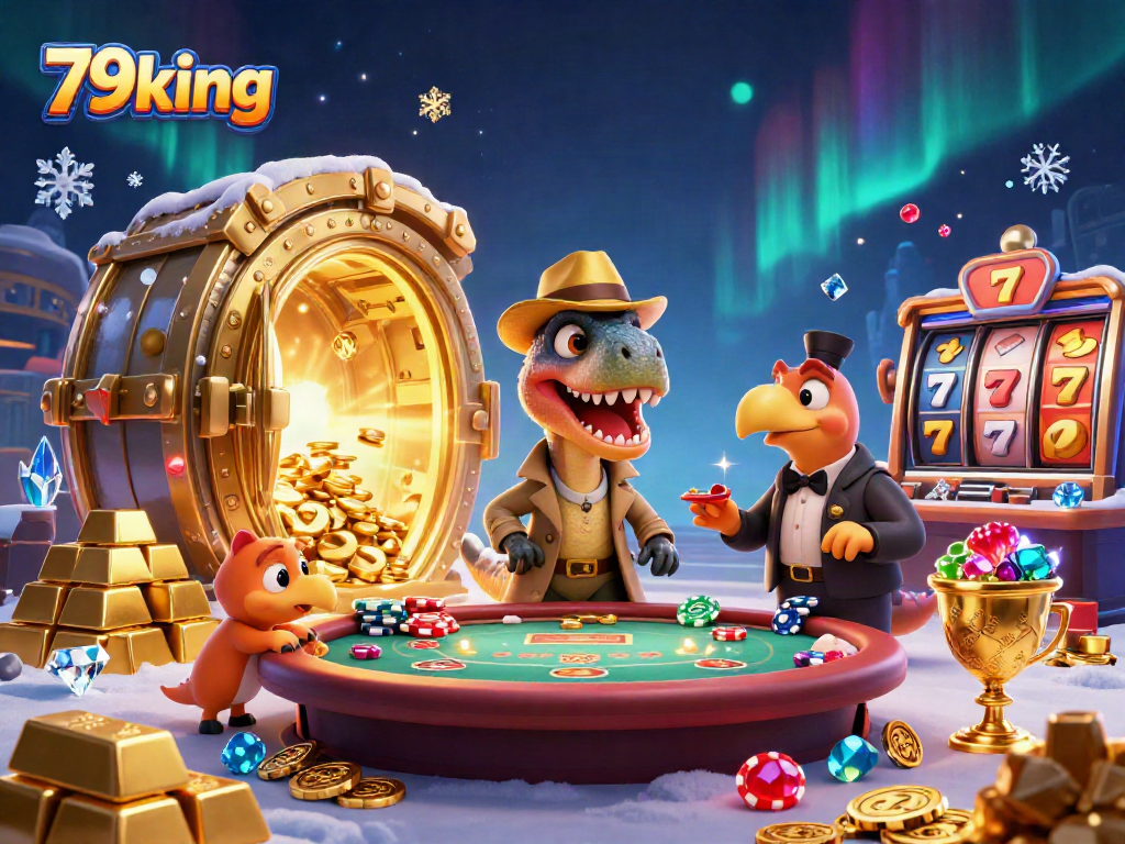 Betting at blackjack with 79king, a velociraptor in disguise, gems, and exciting casino elements.