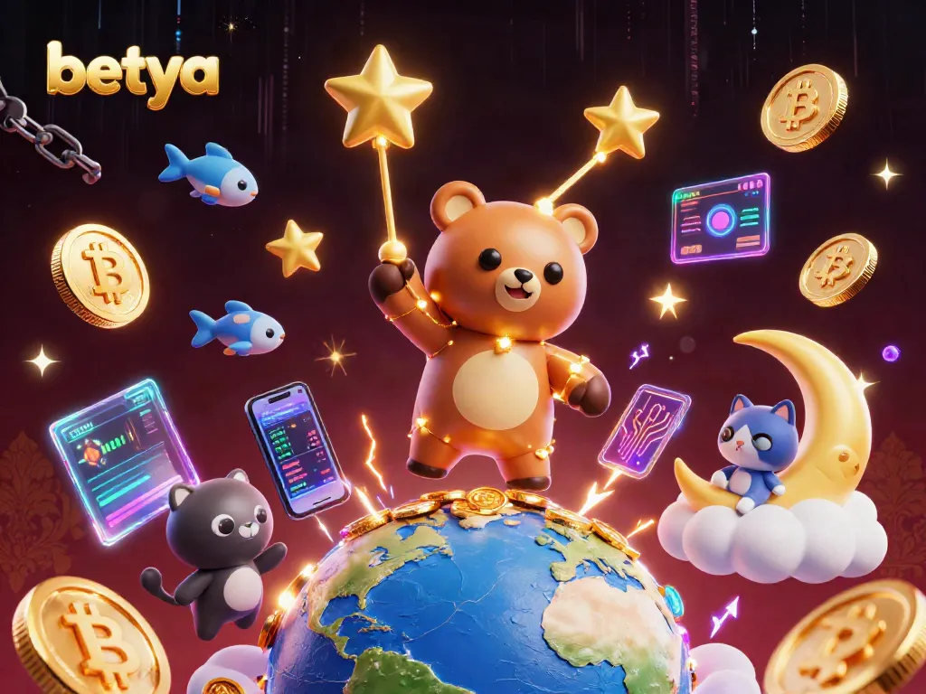 Experience lively gaming at Betya with a colorful digital illustration showcasing casino excitement.