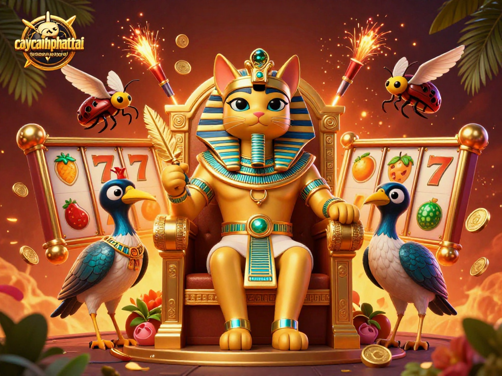 Play the caycanhphattai slot game with a unique Egyptian theme featuring vibrant characters and dynamic elements.