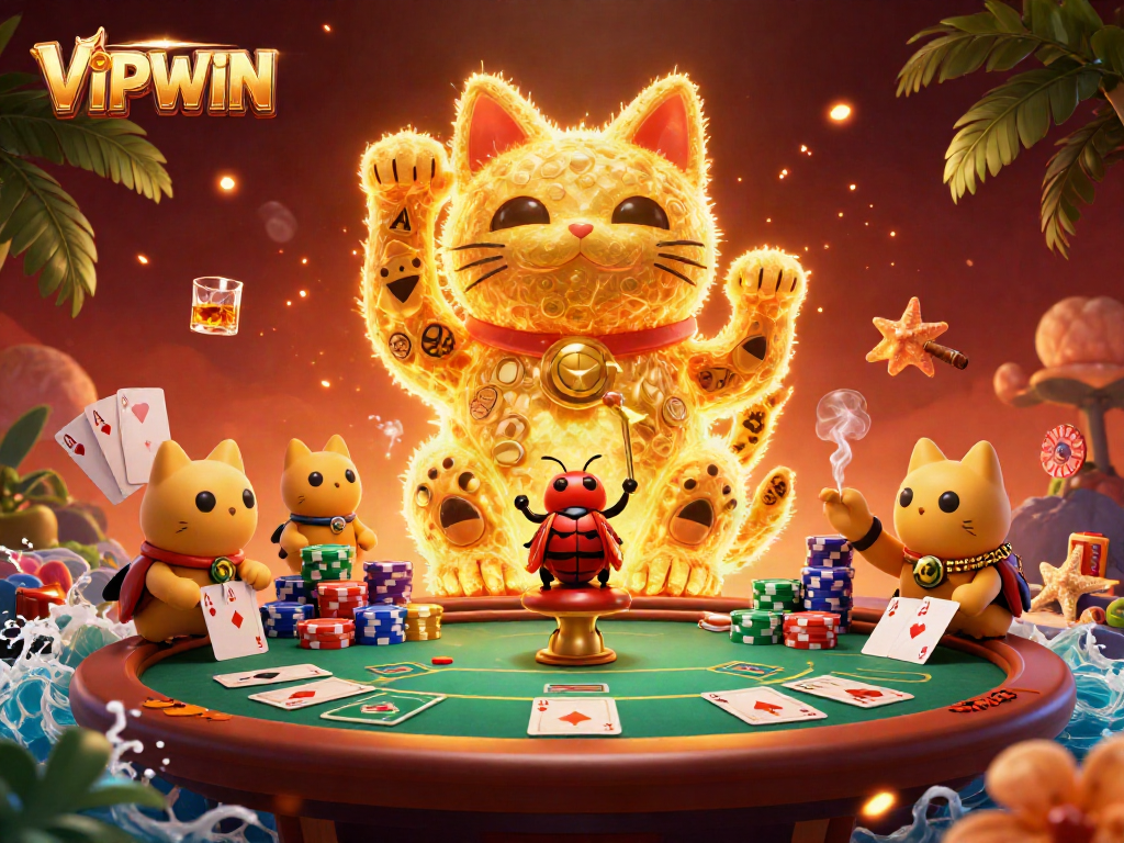 Experience thrilling gameplay with VIPWIN's vibrant and dynamic casino illustration