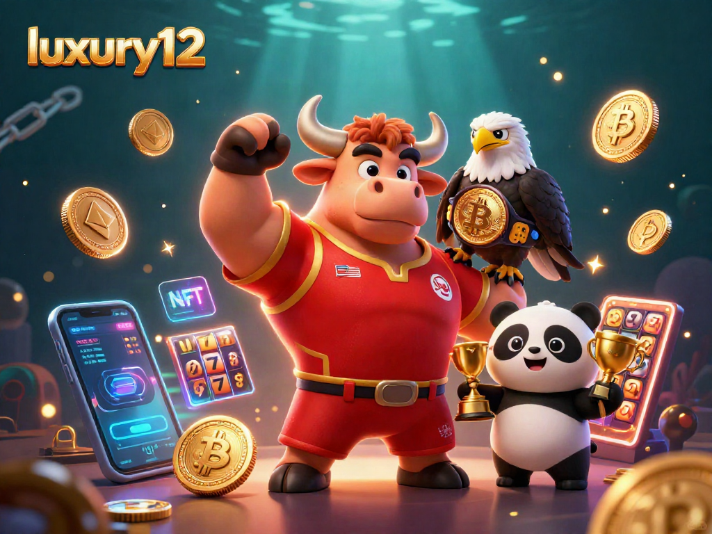Engage with luxury12's thrilling casino experience featuring vibrant characters, jackpot reels, and crypto elements.