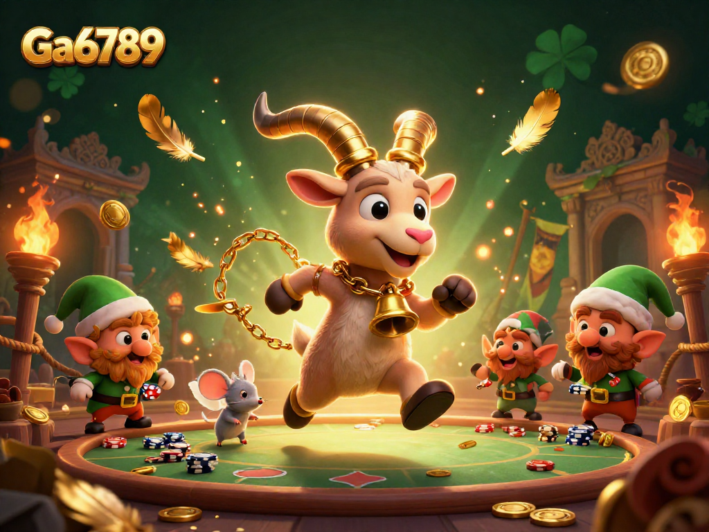 Ga6789 showcases a spooky holiday casino with Krampus and mischievous elves stealing poker chips.