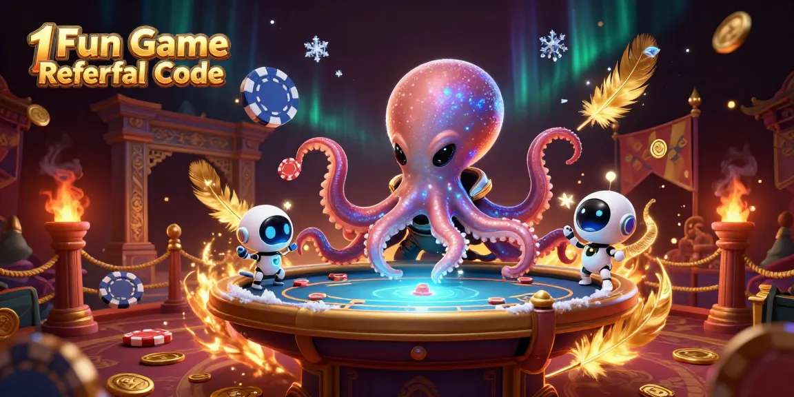 Players engaging with the 1Fun Game Referral Code at a futuristic poker table with lively elements.