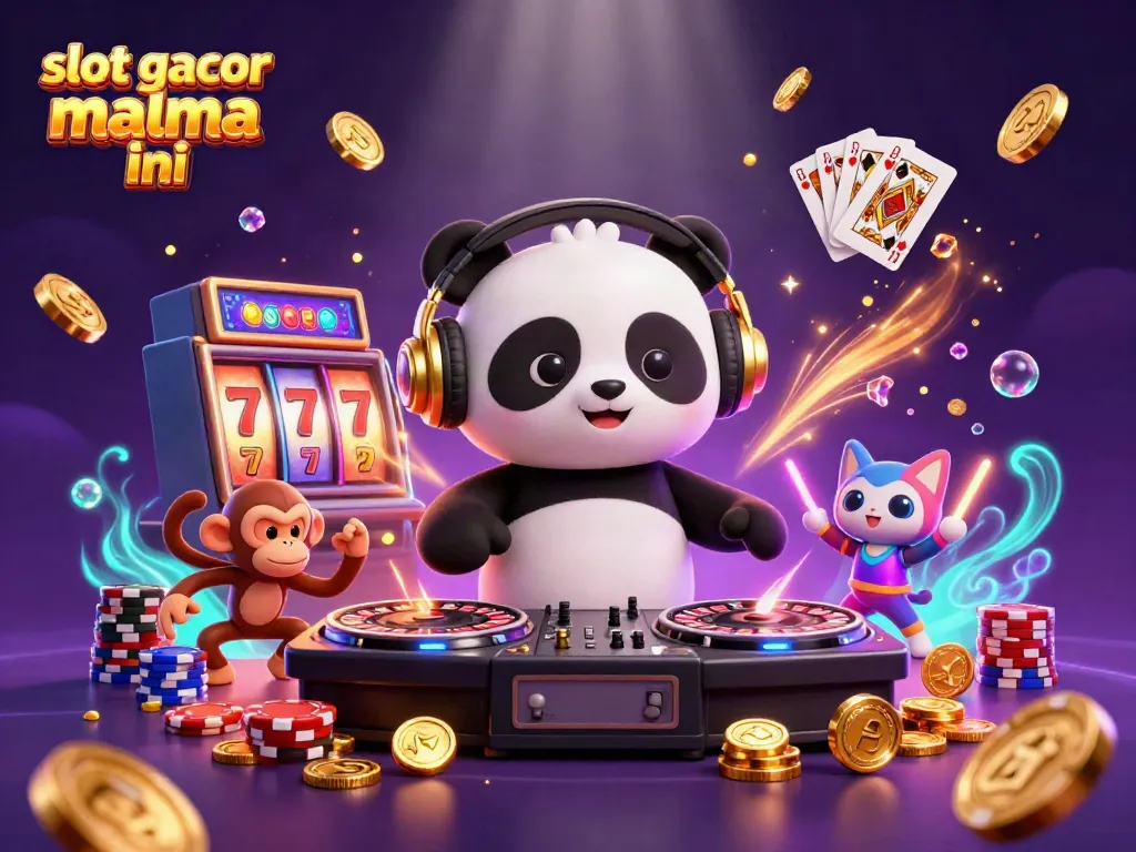 Experience excitement with slot gacor malma ini featuring vibrant casino elements in a 3D animated scene.