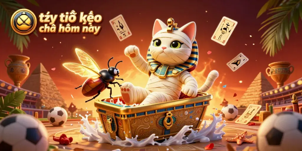 Engaging 3D illustration showcasing tỷ lệ kèo nhà cái hôm nay with sports betting elements and vibrant casino atmosphere.