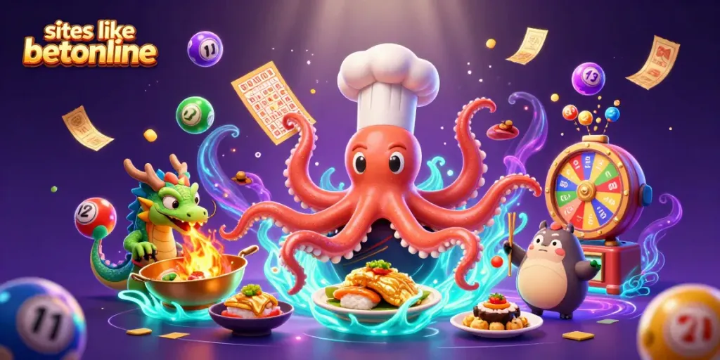 Experience the excitement of sites like betonline with vibrant casino elements and characters!