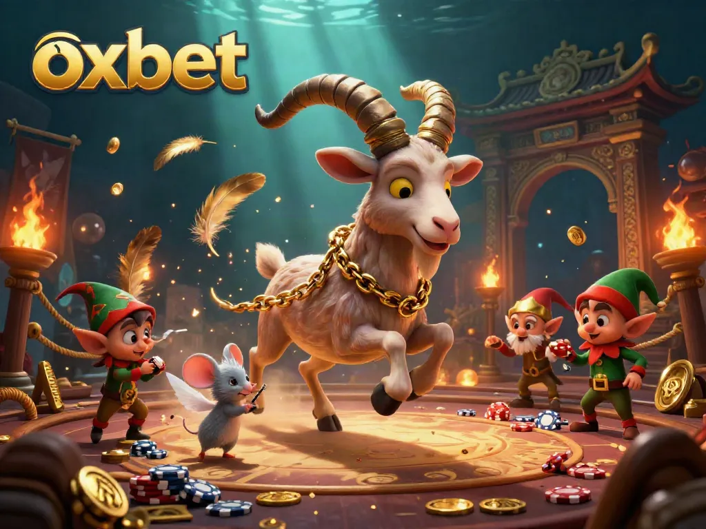 Experience thrilling gameplay at oxbet with a festive casino atmosphere featuring Krampus and chaos.