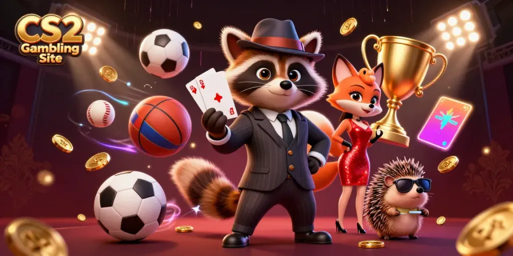 Engage in thrilling games at a CS2 Gambling Site featuring action-packed characters and vibrant casino elements.