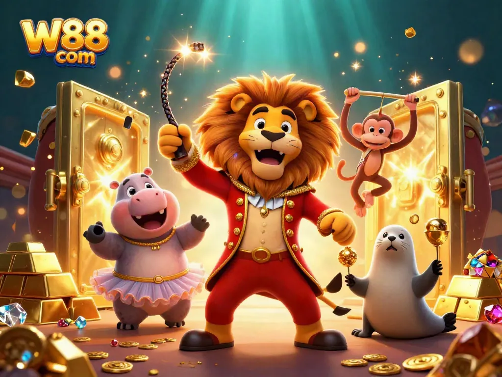 Experience the thrilling doors of W88 com opening to a treasure-filled gaming adventure.