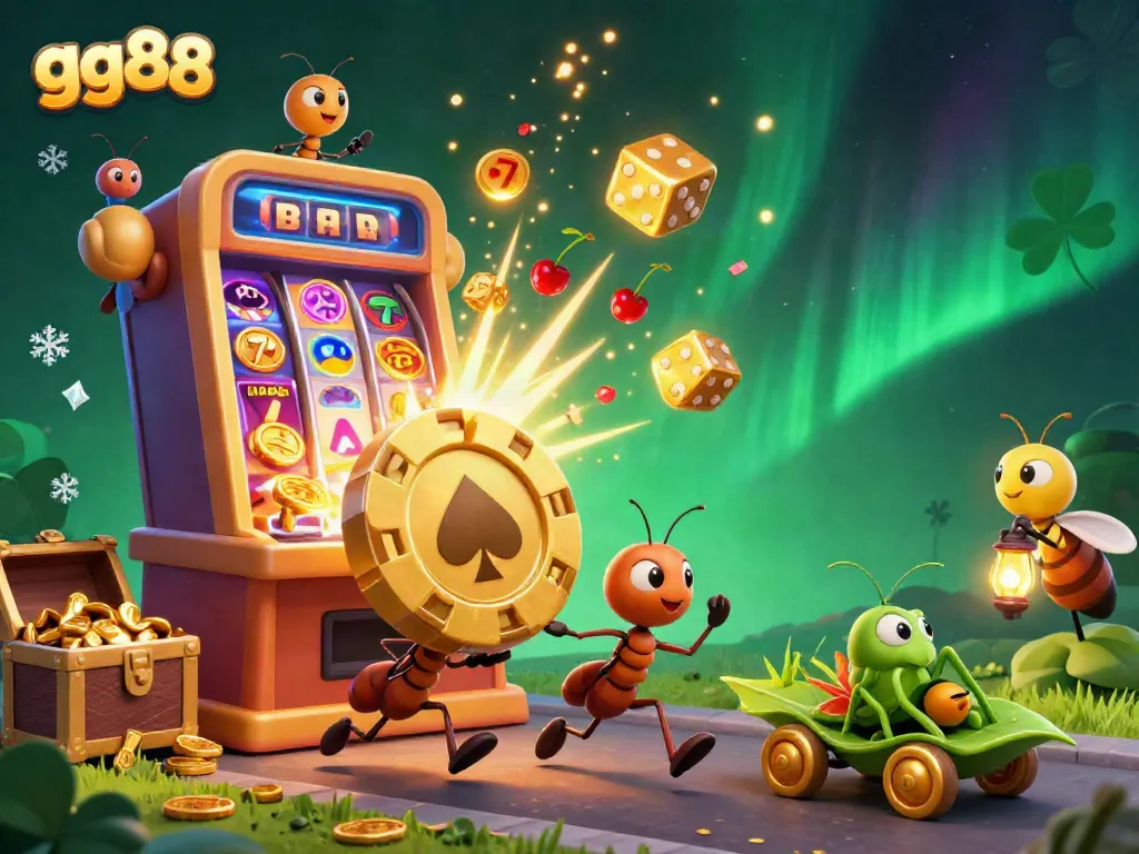 Engaging scene with gg88 characters on a heist, showcasing exciting casino elements and vibrant colors.