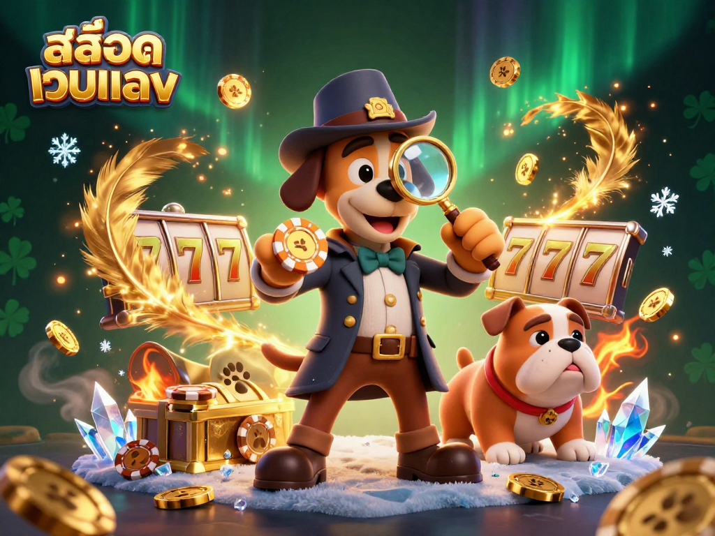 Spin the reels at สล็อตเว็บตรง with thrilling golden poker chips and vibrant casino vibes.