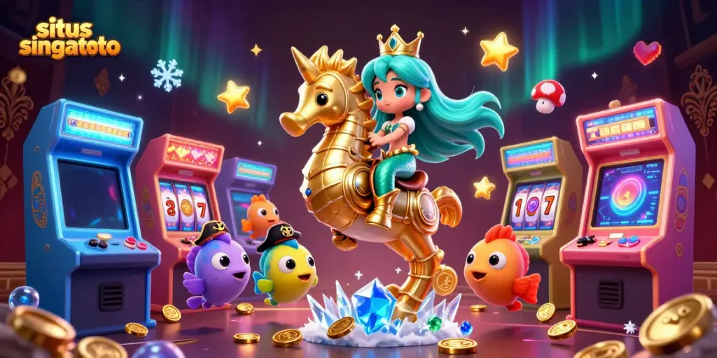 Engage with situs singatoto by playing thrilling slot games featuring vibrant characters and colorful arcade action.