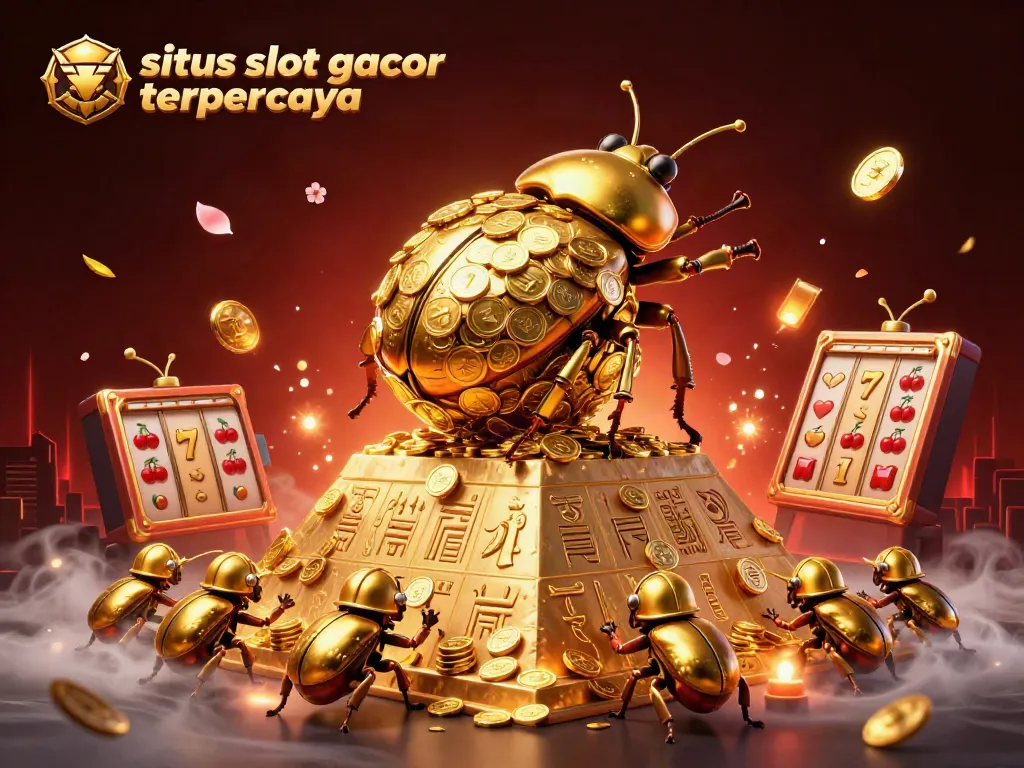 Experience the thrill of situs slot gacor terpercaya with vibrant symbols and rich visuals in this detailed 3D illustration.