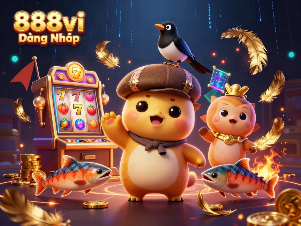 Engage in 888vi Đăng Nhập and enjoy a vibrant 3D casino experience featuring playful characters and exciting gaming elements.