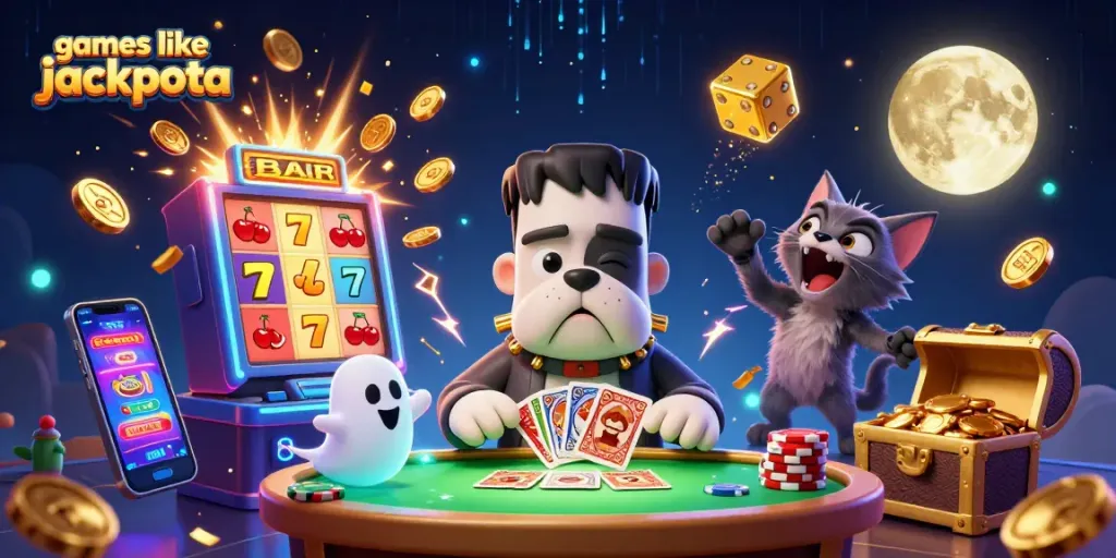 Experience thrilling gameplay with games like jackpota, showcasing rich casino elements and exciting characters in 3D.