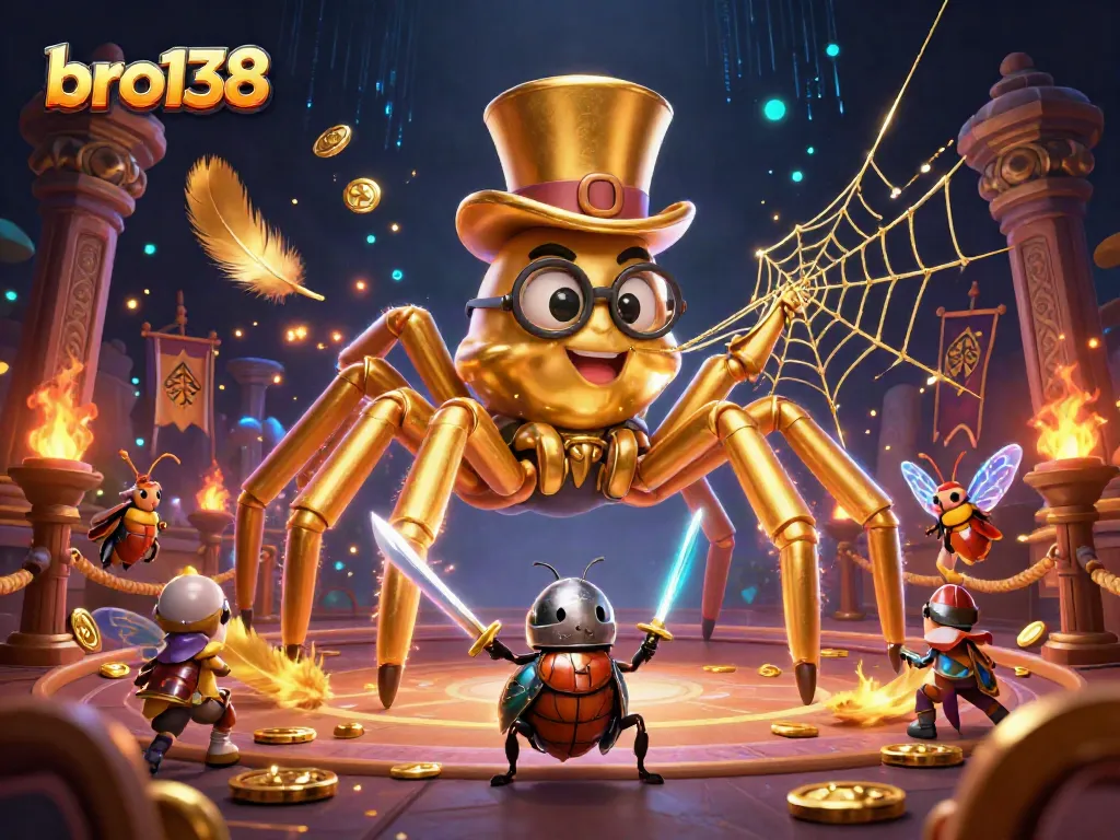 Engage with bro138 as the golden tarantula weaves a thrilling web in the casino atmosphere.