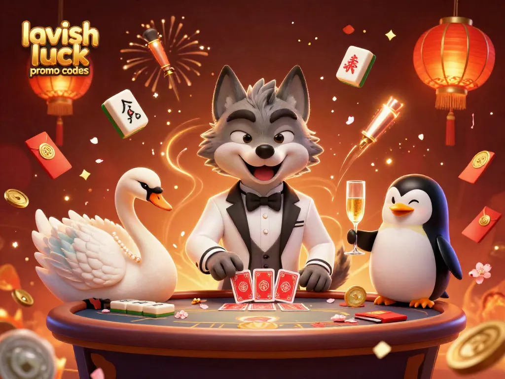 Engage with lavish luck promo codes while playing at a lavish baccarat table with colorful casino elements.