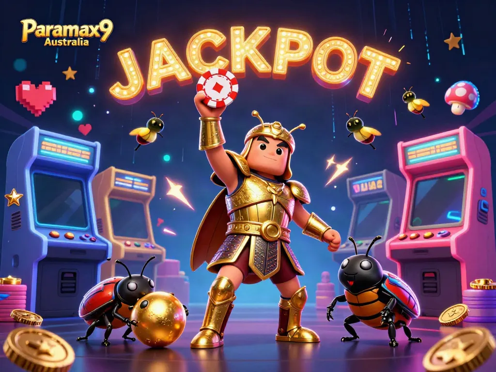 Engage with Paramax9 Australia for vibrant casino fun with cartoon characters and game elements.