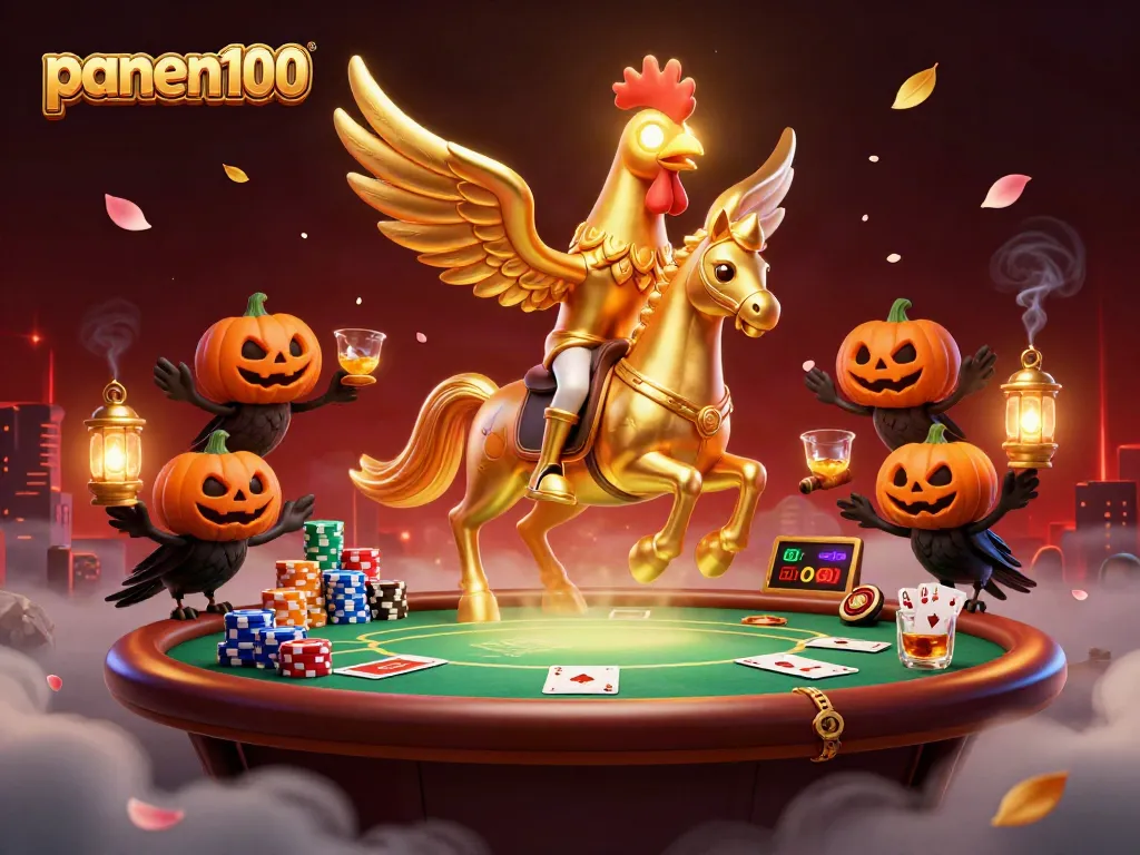 Engage in thrilling gameplay at panen100 while navigating poker tables in a vibrant casino landscape.