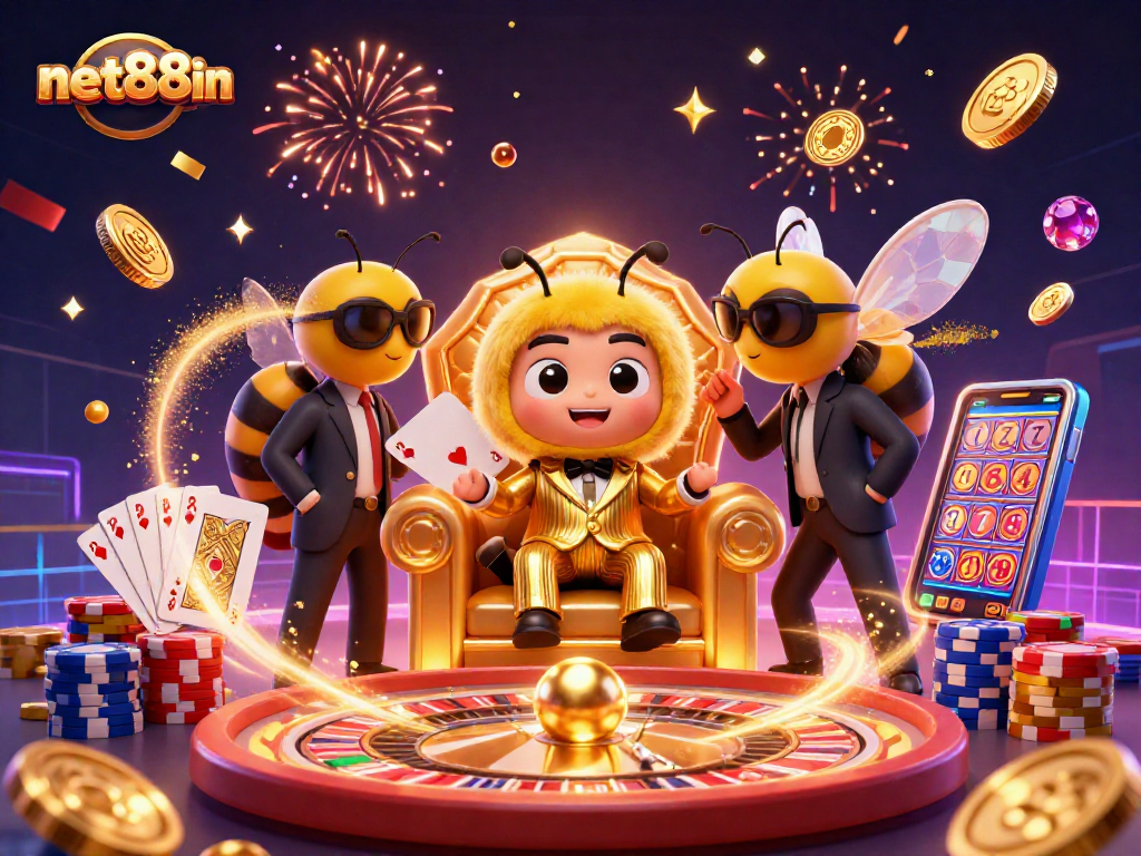Engage with net88in's exciting gaming world featuring a mob boss, sparkling coins, and rich casino elements!