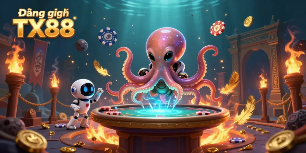 Join the excitement at Đăng ký TX88 with alien characters and dynamic poker action.