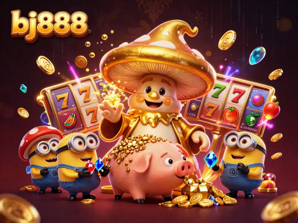 Engage in thrilling slots with bj888, featuring a magical wizard and treasure-seeking companions.