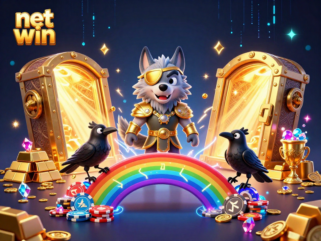 Experience winning strategies with net win opportunities in a vibrant 3D casino illustration.