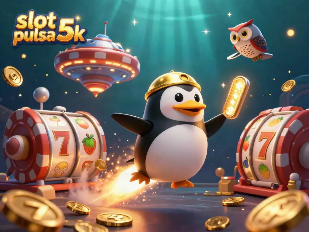 Experience thrilling gameplay with slot pulsa 5k in a vibrant 3D casino scene bursting with excitement.